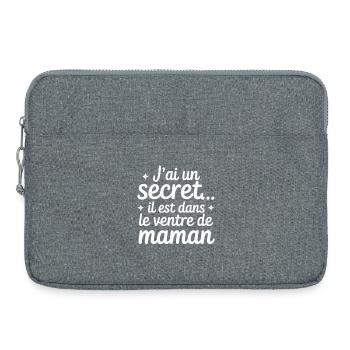 Ich habe ein Geheimnis... es ist in Mamas Bauch - Laptoptasche 15" - Grau meliert - Vorne