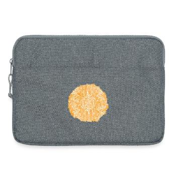 Orange tie-dye circle pattern - Laptop bag 15" - heather grey - Front