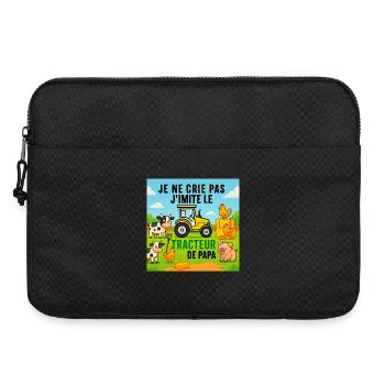 Papas Traktor und bunte Tiere - Laptoptasche 15" - Schwarz - Vorne