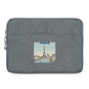Imprimé Eiffel de la Skyline de Paris - Sacoche pour ordinateur portable 15 pouces - gris chiné - Devant