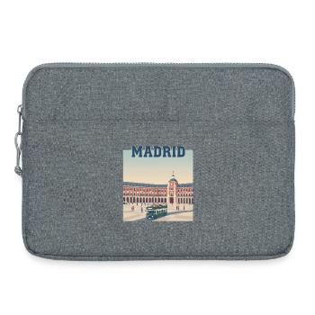 Madrid Plaza Retro-Busszene - Laptoptasche 15" - Grau meliert - Vorne