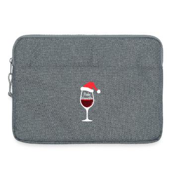 Joyeux Noël Verre à vin Soirées vin - Sacoche pour ordinateur portable 15 pouces - gris chiné - Devant