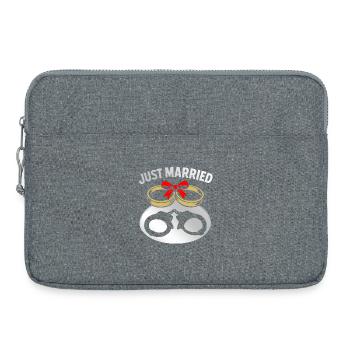 Just Married Funny Newlywed Bachelor Bachelorette - Laptop bag 15" - heather grey - Front