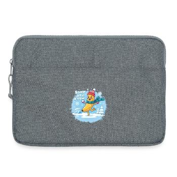 Süße Banane springt im Schnee - Schnee, den du kennst - Laptoptasche 15" - Grau meliert - Vorne