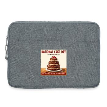 Journée nationale du gâteau – Gâteau au chocolat des fêtes - Sacoche pour ordinateur portable 15 pouces - gris chiné - Devant