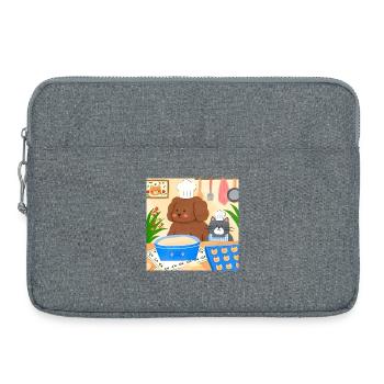 Illustration de boulanger mignon - Sacoche pour ordinateur portable 15 pouces - gris chiné - Devant