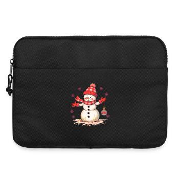 Bonhomme de neige de Noël avec chapeau et écharpe - Sacoche pour ordinateur portable 15 pouces - noir - Devant