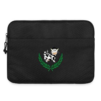 Cute Cow in Green Laurel Wreath - Laptop bag 15" - black - Front
