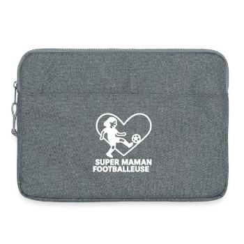 Super Soccer Mom – Soccer Heart - Laptoptasche 15" - Grau meliert - Vorne