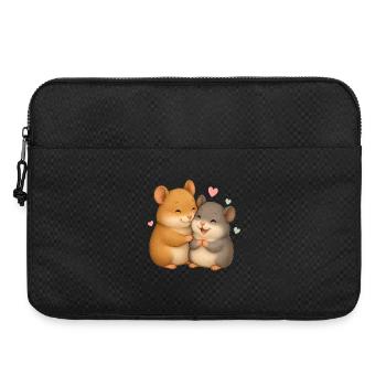 Süße Hamster Liebe – Niedliches Tiermotiv - Laptoptasche 15" - Schwarz - Vorne