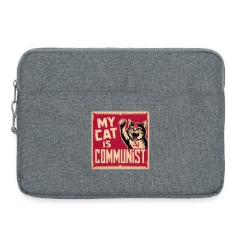 Meine Katze ist kommunistisch – lustiges Katzen-Propaganda-T-Shirt - Laptoptasche 15" - Grau meliert - Vorne