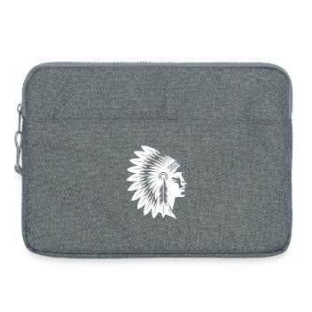 Proud warrior face with magnificent headdress - Laptop bag 15" - heather grey - Front