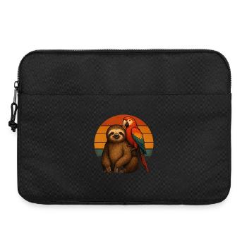 Sloth Parrot Retro Animal Friends - Laptop bag 15" - black - Front