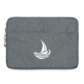 Minimalistisch maritim Segelboot trifft Welle - Laptoptasche 15" - Grau meliert - Vorne