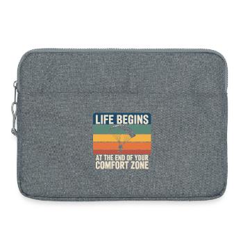 Life Begins Comfort Zone Skydiving - Laptop bag 15" - heather grey - Front