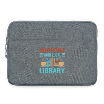 Book Lover Gift for Library - Laptop bag 15" - heather grey - Front