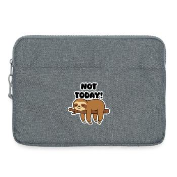 Süßer schlafender Faultier auf Ast – Lazy Day Cartoon - Laptoptasche 15" - Grau meliert - Vorne