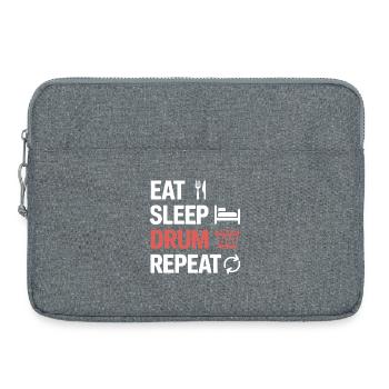 Eat Sleep Drum Repeat - Laptop bag 15" - heather grey - Front