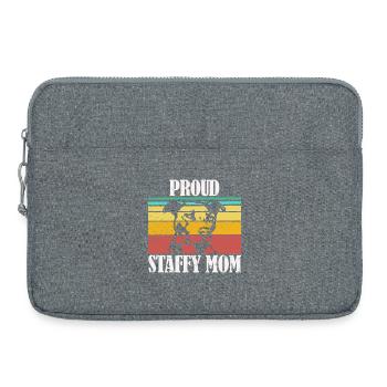 Proud Staffy Mom Staffordshire Terrier - Laptop bag 15" - heather grey - Front