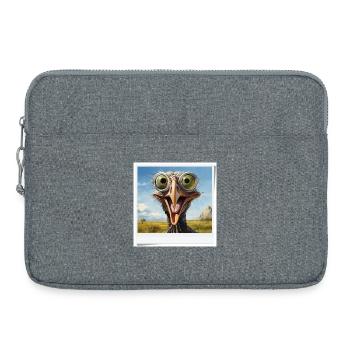 Oiseau excentrique avec verres à lunettes - Sacoche pour ordinateur portable 15 pouces - gris chiné - Devant