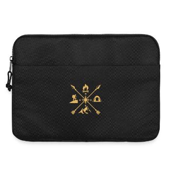 Mountains and compass for hiking - Laptop bag 15" - black - Front