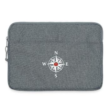 Rose des vents et nature (blanc) - Sacoche pour ordinateur portable 15 pouces - gris chiné - Devant