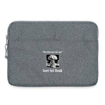 You Only Live Once (Thank God) - German Mem - Laptop bag 15" - heather grey - Front