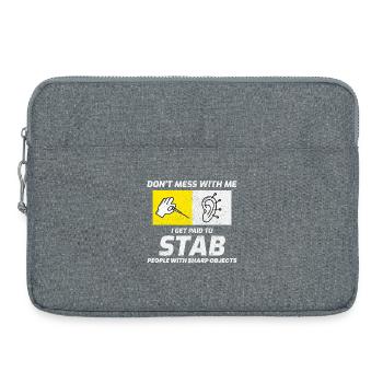 Praticien agréé en médecine traditionnelle chinoise, expert en aiguilletage - Sacoche pour ordinateur portable 15 pouces - gris chiné - Devant