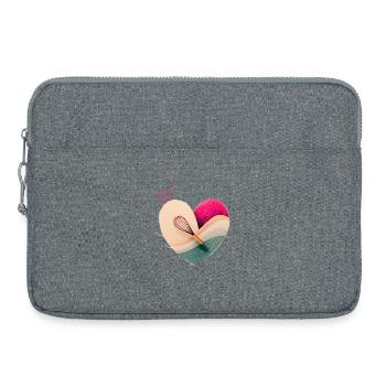 Heart with Crown - Baking - Laptop bag 15" - heather grey - Front