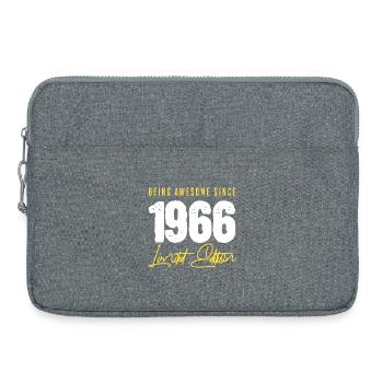 1966 Born 60th Birthday - Laptop bag 15" - heather grey - Front