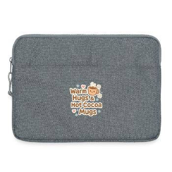 Warme Umarmungen Kakao Becher - Laptoptasche 15" - Grau meliert - Vorne