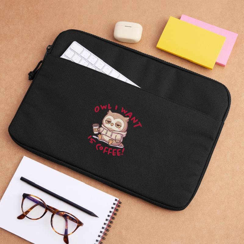 Sweat à capuche Coffee Love Owl Pullover Sacoche pour ordinateur portable 15 pouces