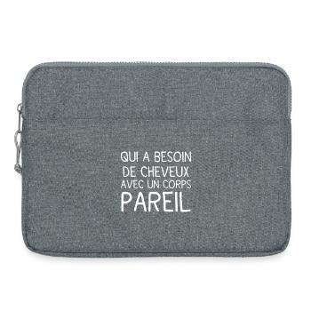 Body and Hair: Bold Phrase - Laptop bag 15" - heather grey - Front