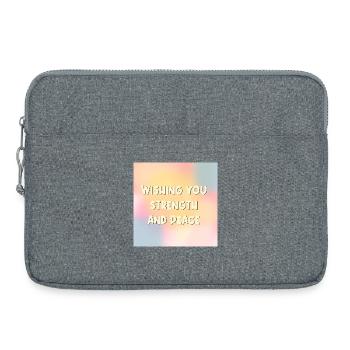 Wishing Strength Peace - Laptop bag 15" - heather grey - Front