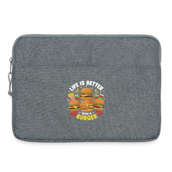Burger Hamburger - Sacoche pour ordinateur portable 15 pouces - gris chiné - Devant