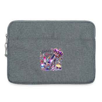 Birthday Queen High Heel Krone Glitzer Geburtstag - Laptoptasche 15" - Grau meliert - Vorne