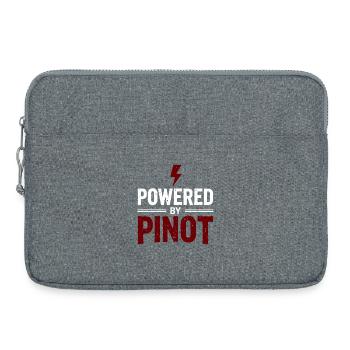 Powered by Pinot Wein Energie Spruch - Laptoptasche 15" - Grau meliert - Vorne