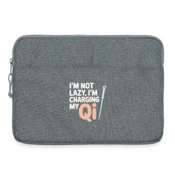 I'm Not Lazy I'm Charging My Qi Acupuncturist - Laptop bag 15" - heather grey - Front