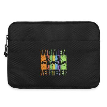 Woman in a shopping frenzy - Laptop bag 15" - black - Front