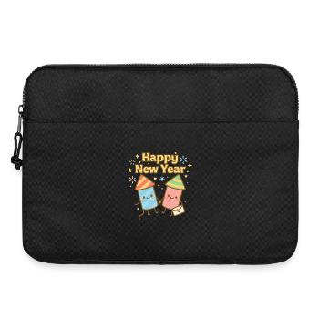 Frohes Neues Jahr Cartoon Raketen - Laptoptasche 15" - Schwarz - Vorne