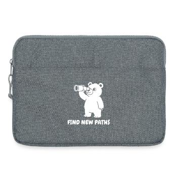 Bear avec télescope – Nouveaux chemins - Sacoche pour ordinateur portable 15 pouces - gris chiné - Devant