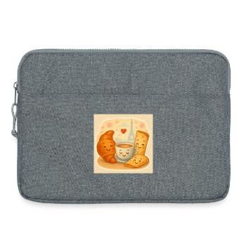 Câlin du petit-déjeuner parisien - Sacoche pour ordinateur portable 15 pouces - gris chiné - Devant