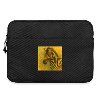Zebra in goldenen Tönen - Laptoptasche 15" - Schwarz - Vorne