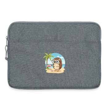 Süßer Igel mit Brille Strand-Sommerurlaub - Laptoptasche 15" - Grau meliert - Vorne