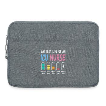 Battery level of an intensive care nurse Humor - Laptop bag 15" - heather grey - Front