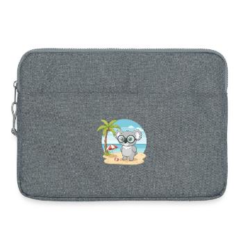 Vacances d’été sur la plage du Koala mignon avec des lunettes - Sacoche pour ordinateur portable 15 pouces - gris chiné - Devant