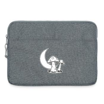 Goblincore Shirt Mond und Pilze T-Shirt - Laptoptasche 15" - Grau meliert - Vorne