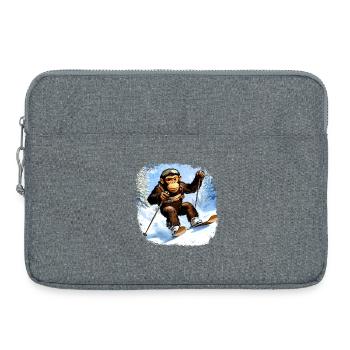 Singe Ski / Singe Skieur - Sacoche pour ordinateur portable 15 pouces - gris chiné - Devant