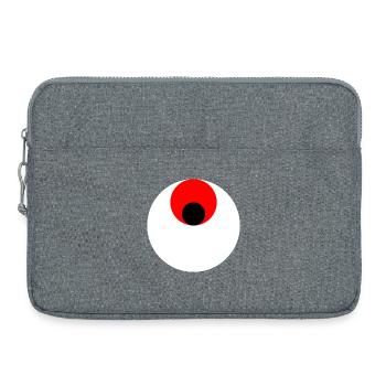3 Kreise, weiß, rot und schwarz - Laptoptasche 15" - Grau meliert - Vorne