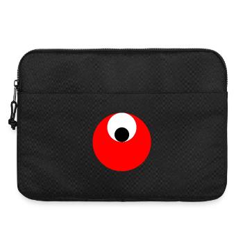 3 circles, red, white and black - Laptop bag 15" - black - Front